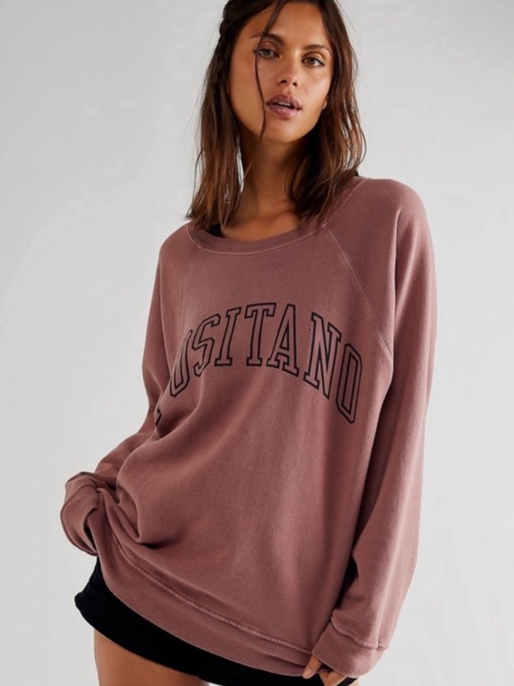 Retrobrand Free People Positano Crewneck Oversized Pullover Sweatshirt